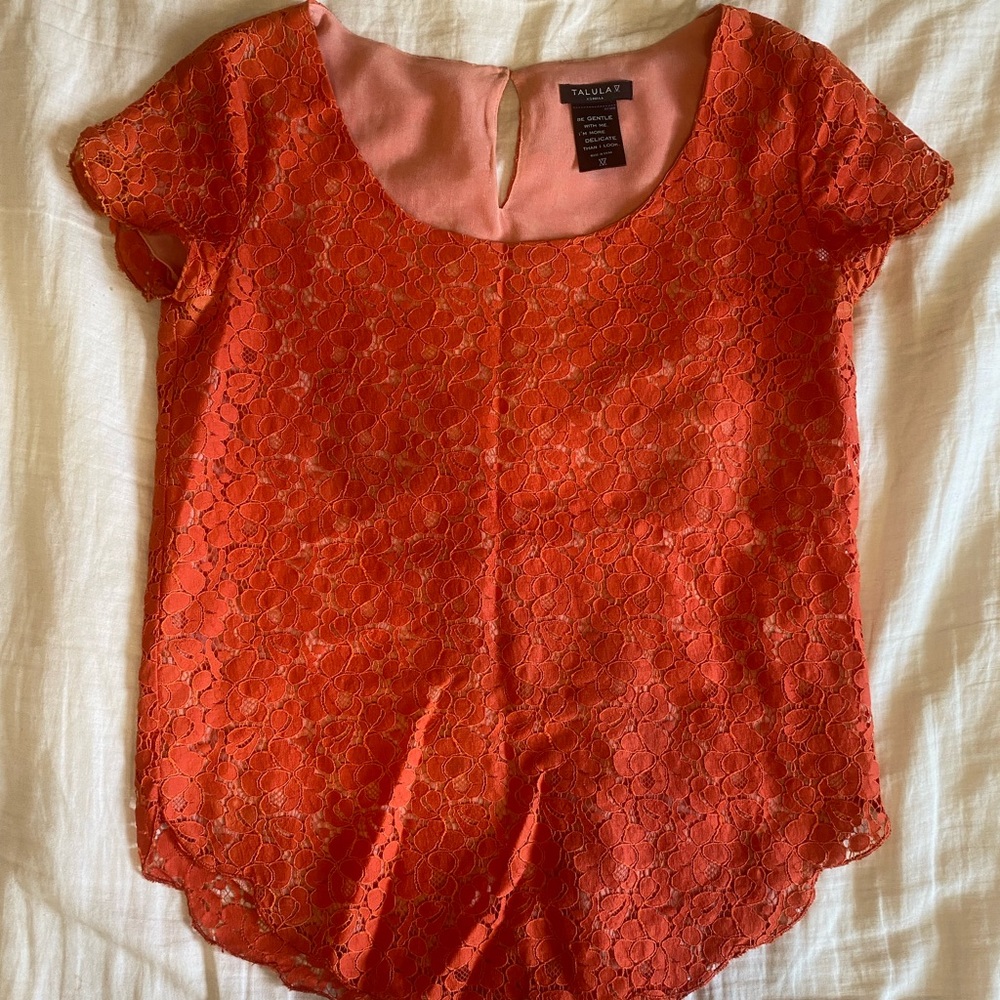 Orange Lace Blouse